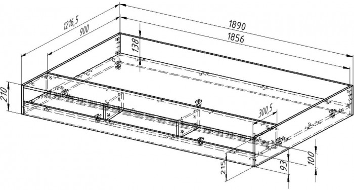 Двухъярусная кровать Гранада 1КВ (Ясень шимо светлый, Черный)
