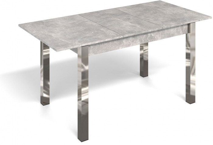 Стол раздвижной с вставкой Милан-3 Ателье светлое / Хром