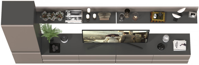 Сидней Комплектация № 100, корпус: антрацит/фасады: МДФ веллюто капучино