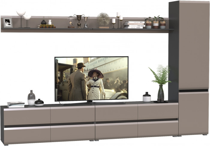 Сидней Комплектация № 100, корпус: антрацит/фасады: МДФ веллюто капучино