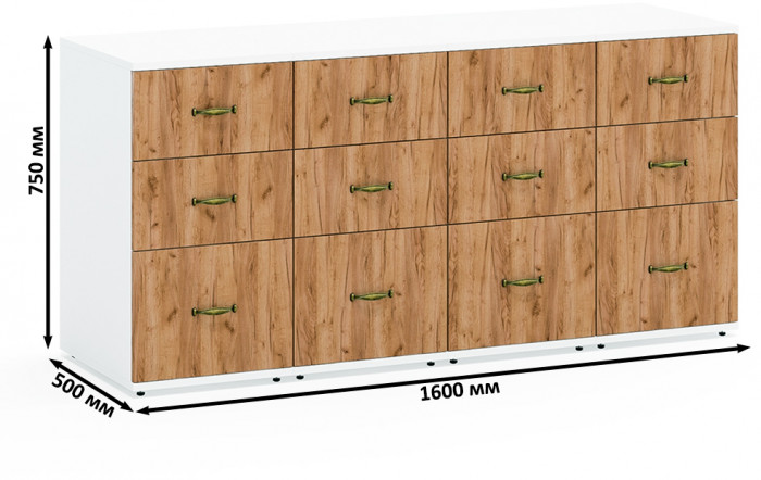 Лидер-8 Тумба МД 3.16 4 шт., белый шагрень/крафт золото
