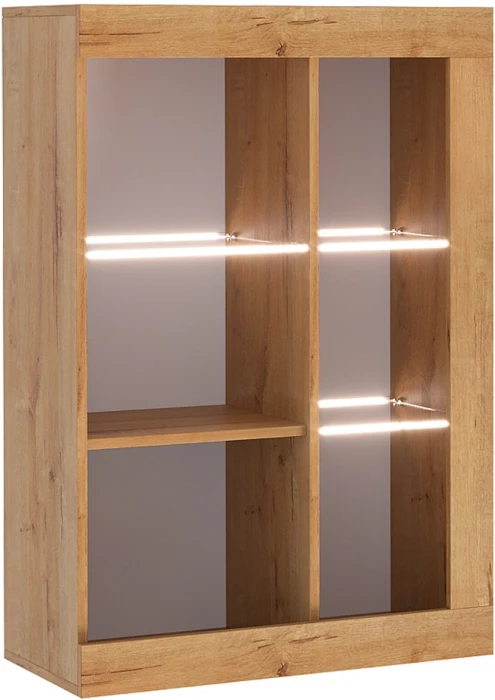 Прага Витрина универсальная ЛДСП Дуб вотан/Белый глянец