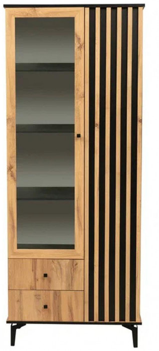 Шкаф комбинированный Либерти 51.02 (опора h150) Дуб вотан/Черный