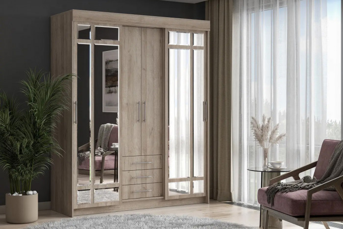 Шкаф-купе Фортуна, Дуб крафт серый