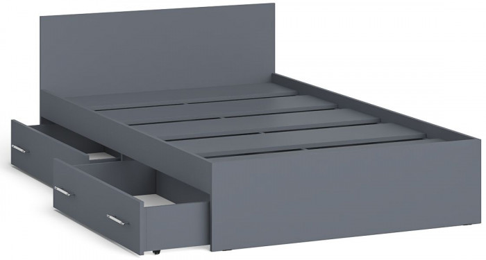 Мори Кровать с ящиками 1200, графит