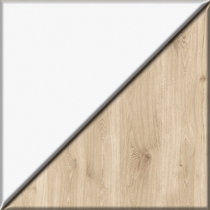 Эйп 13.14 Стеллаж + 13.322 Комод, цвет белый/дуб белый, ШхГхВ 138х41,5х183,8 см., универсальная сборка