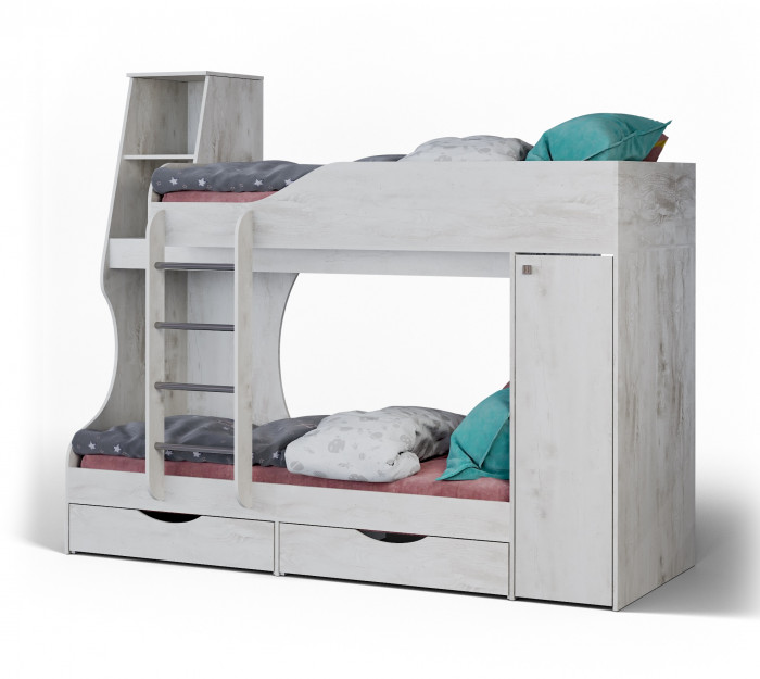 Кровать двухъярусная №5 "Атланта" - Бетон пайн светлый