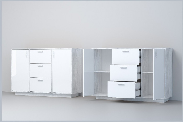 Эго Комод К-2 ПД (Камень Темный/Дуб Крафт Золотой)