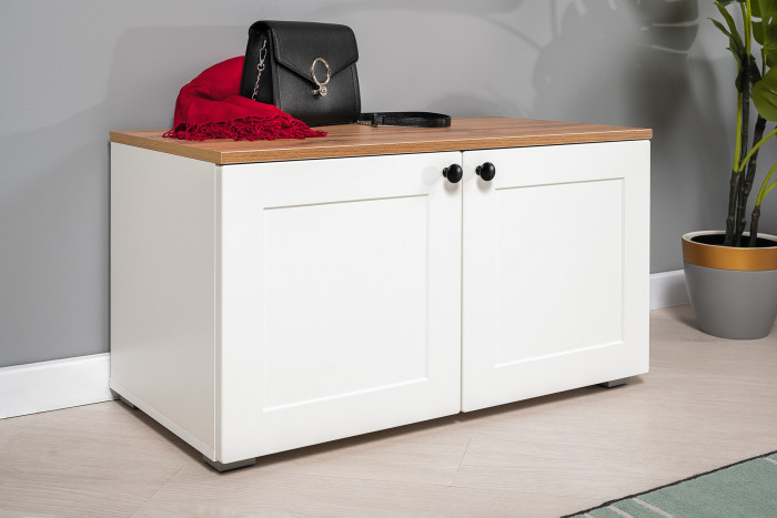 Остин 13.257 Тумба + 13.257 Тумба + 13.257 Тумба, белый шагрень/дуб крафт золотой