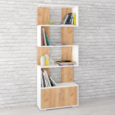 Стеллаж Ромео-2 (700*1800*250) белый/дуб крафт золотой