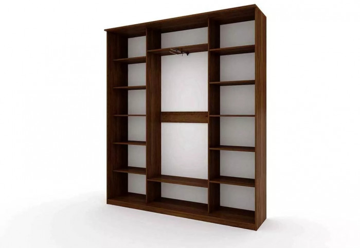 Шкаф купе Модерн 2076х450 3-х дверный 3-х секционный зеркальный венге