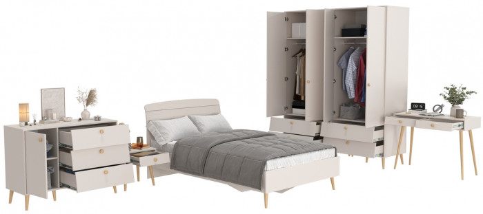 Афина Спальня 38-1200, цвет кашемир серый, сп.м. 1200х2000 мм., б/м, основание есть - фанера