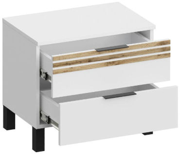 Модульная спальня Нао, набор №3, Дуб вотан/Белый (Профиль МДФ Дуб вотан)