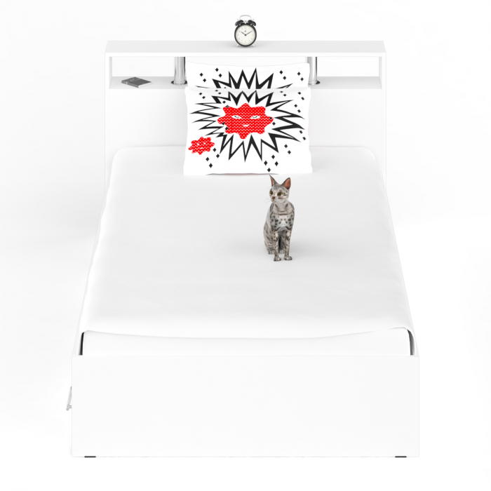 Камелия Кровать с ящиками 1200, цвет белый, ШхГхВ 123,5х217х78,2 см., сп.м. 1200х2000 мм., без матраса, основание есть