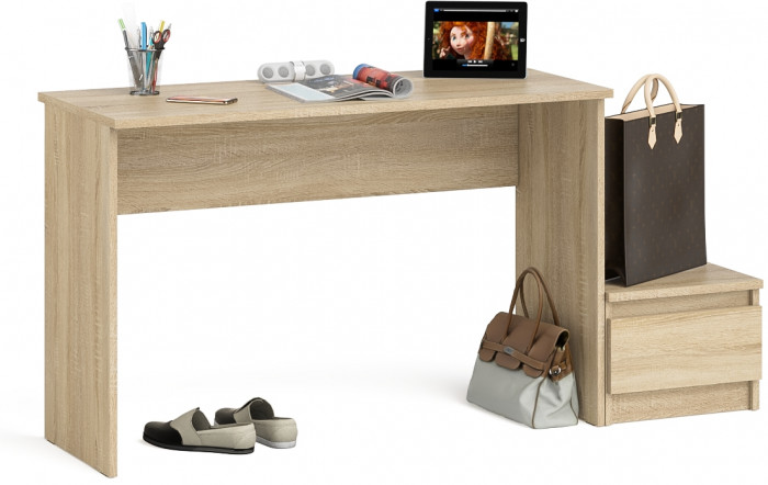 Мори письменный стол МСП1200.1 + Тумба ТМП400.1, дуб сонома