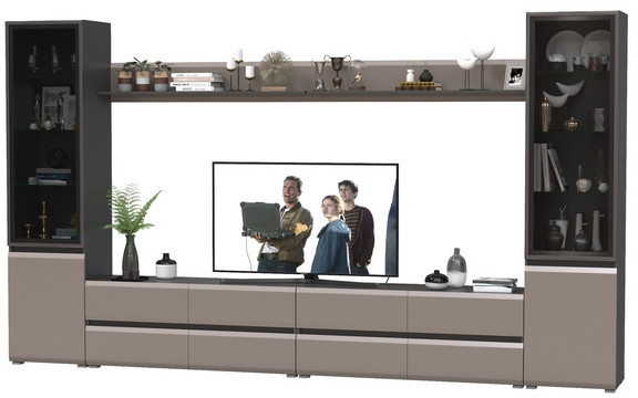 Сидней Комплектация № 103, корпус: антрацит/фасады: МДФ веллюто капучино