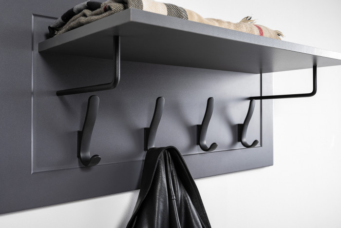 Остин Прихожая 55, цвет серый графит/дуб крафт золотой, ШхГхВ 320х54,3х229,6 см., универсальная сборка