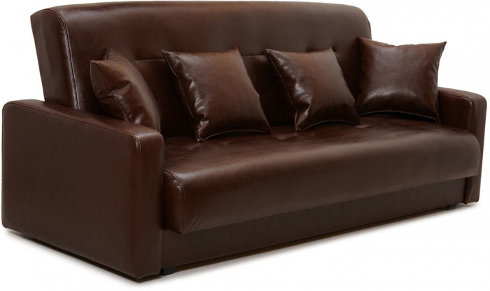 Диван-кровать Престиж 140х190, книжка, экокожа, коричневый