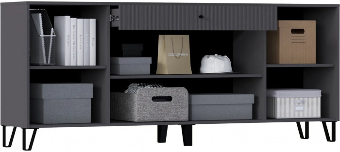 Модульная гостиная Оливия, композиция 4 (Графит, Графит Софт)