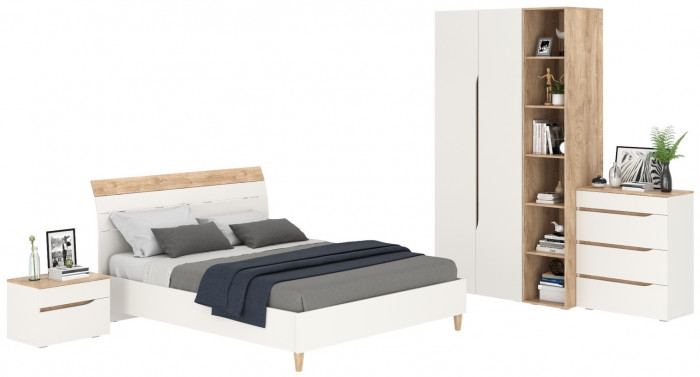 Муссон Спальня № 14, белый/дуб эндгрейн элегантный