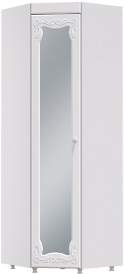 Шкаф угловой (гл.410) с зеркалом Италия ИТ-66 белое дерево