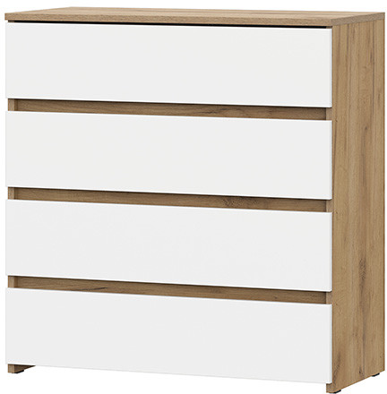 Комод Некст 1 (4 ящика), Дуб Золотой, Белый