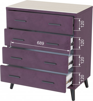 Комод интерьерный Пай винный/мдф клен кремовый