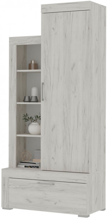 Гранд стеллаж 01 (ШК 5) (0.896х1,945х0,449) дуб крафт белый