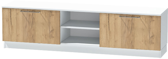 Тумба для ТВ-техники напольная "Иннэс-7", Белый/Крафт золотой