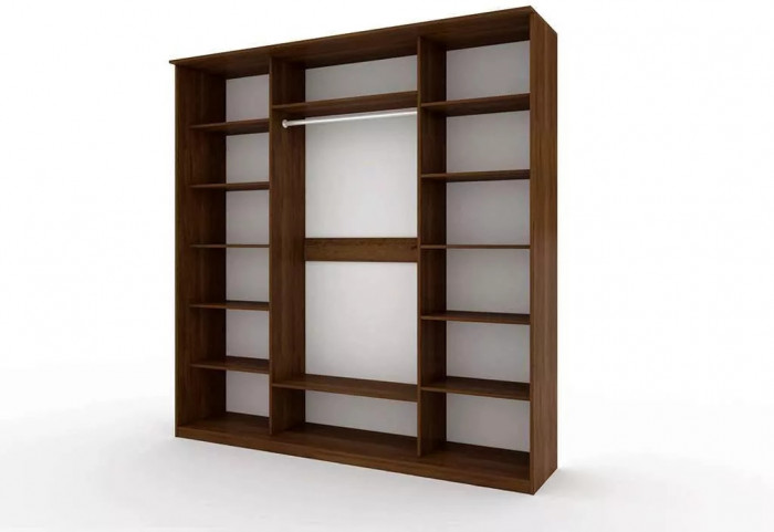 Шкаф купе Модерн 2362х600 4-х дверный 3-х секционный фотопечать №2 венге