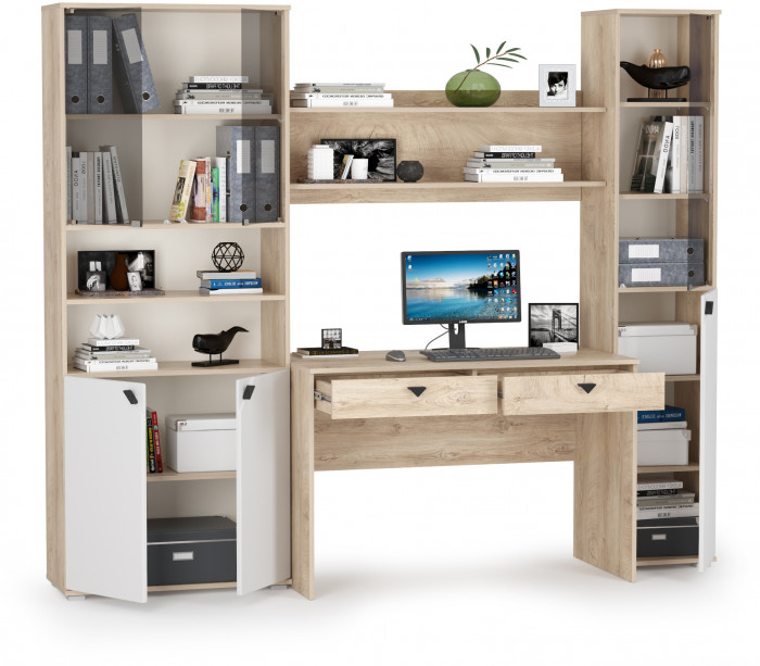 Бостон № 42, дуб эндгрейн элегантный/фасады МДФ милк рикамо софт