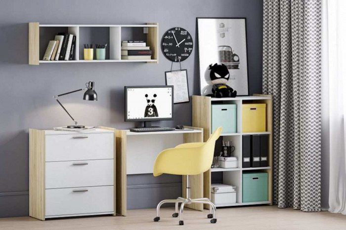 Стол Симпл НМ 011.97 дуб сонома/белый