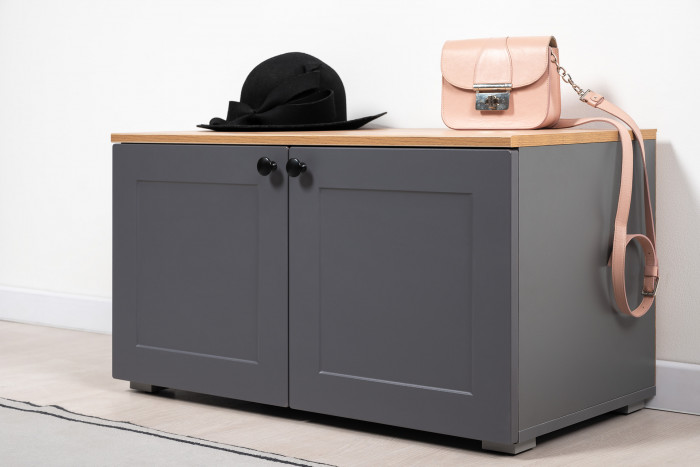 Остин Прихожая 19, серый графит/дуб крафт золотой