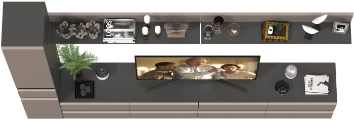 Сидней Комплектация № 105, корпус: антрацит/фасады: МДФ веллюто капучино