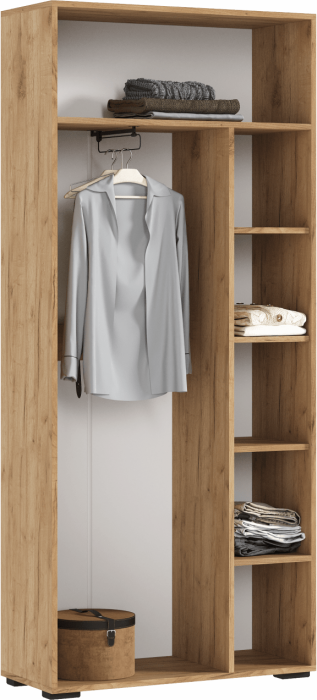 Роджина Шкаф двухстворчатый (800) (Крафт белый, Графит)