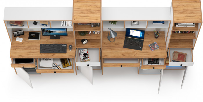 Вуди Компоновка № 17, белый премиум/дуб крафт золотой