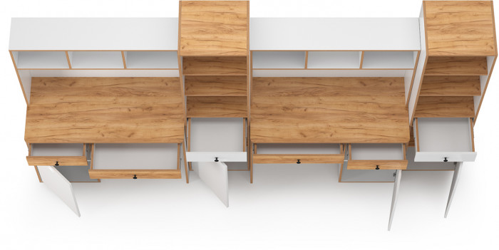 Вуди Компоновка № 17, белый премиум/дуб крафт золотой