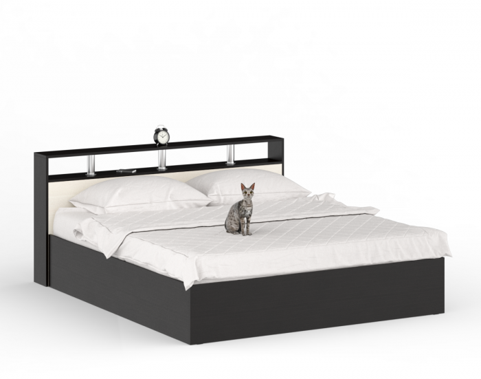 Камелия Кровать 1800 + две тумбы, венге/дуб лоредо