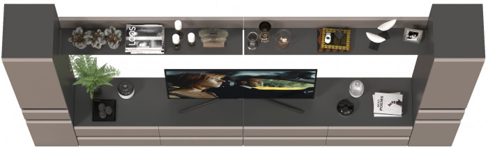 Сидней Комплектация № 106, корпус: антрацит/фасады: МДФ веллюто капучино