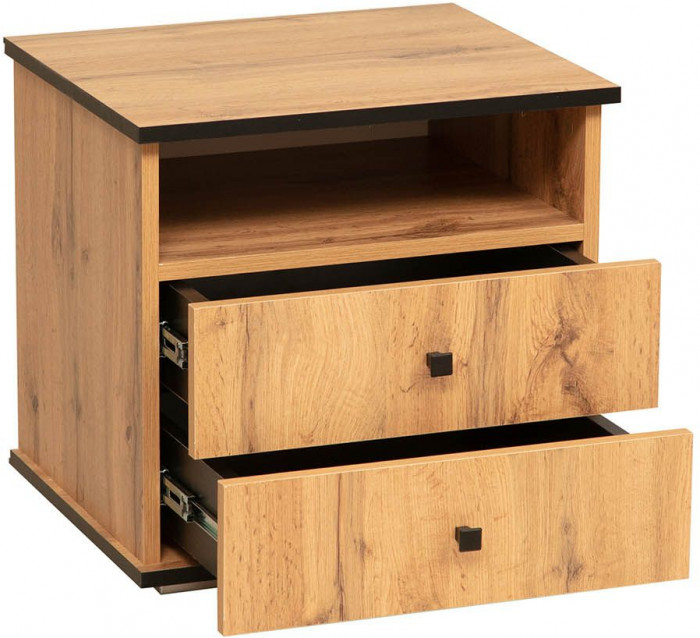 Спальня Либерти (опора h20) Дуб вотан/Черный