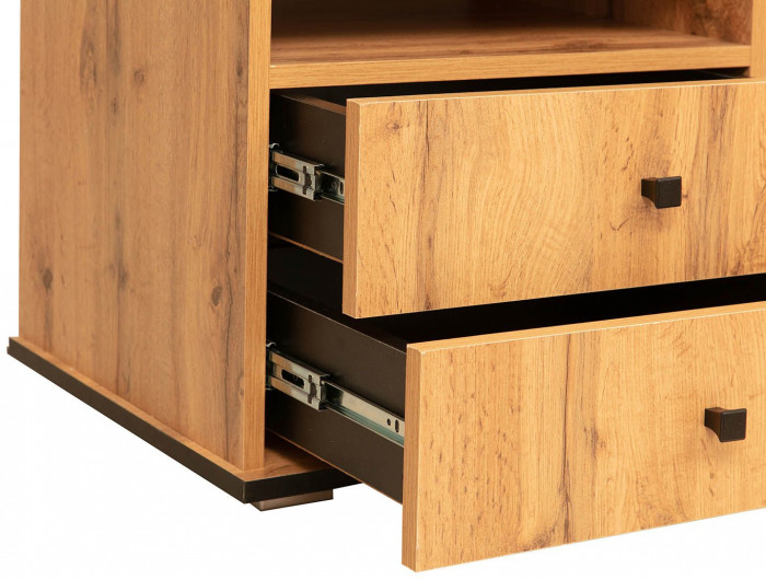 Спальня Либерти (опора h20) Дуб вотан/Черный