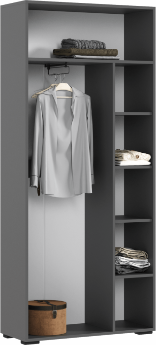 Роджина Шкаф двухстворчатый (800) (Белый глянец, Дуб Крафт Золотой)