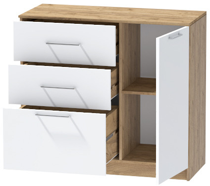 Комод №2 "Иннэс-7", Крафт золотой/Белый