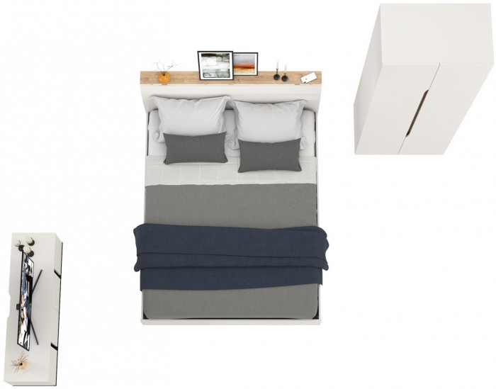 Муссон Спальня № 18, белый/дуб эндгрейн элегантный