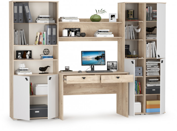 Бостон № 44, дуб эндгрейн элегантный/фасады МДФ милк рикамо софт