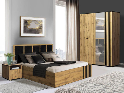 Спальня Либерти 2 (опора h20) Дуб вотан/Черный