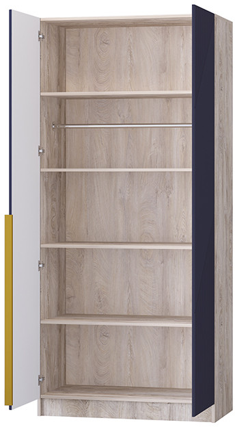 Шкаф Авис 1,0, Дуб эндгрейн/Сапфир
