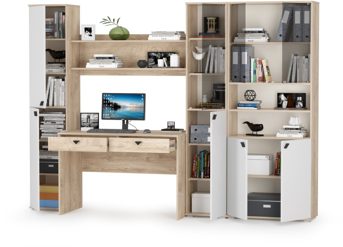 Бостон № 45, дуб эндгрейн элегантный/фасады МДФ милк рикамо софт