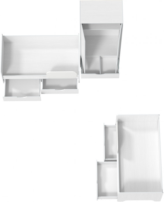 КР100 Уна 11.22 Две кровати с ящиками + 13.327 Шкаф для одежды, цвет белый(структура Поры дерева), сп. м. 2х800х1600 мм., б/м, основание есть