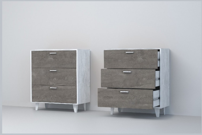 Эго Комод К-3 НГ (Глянец Белый/Дуб Крафт Золотой)